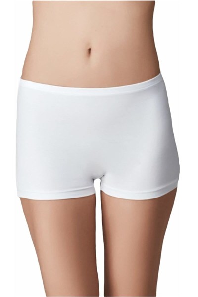 Kadın Beyaz Bambu Boxer Külot 2li (Beyaz/L)