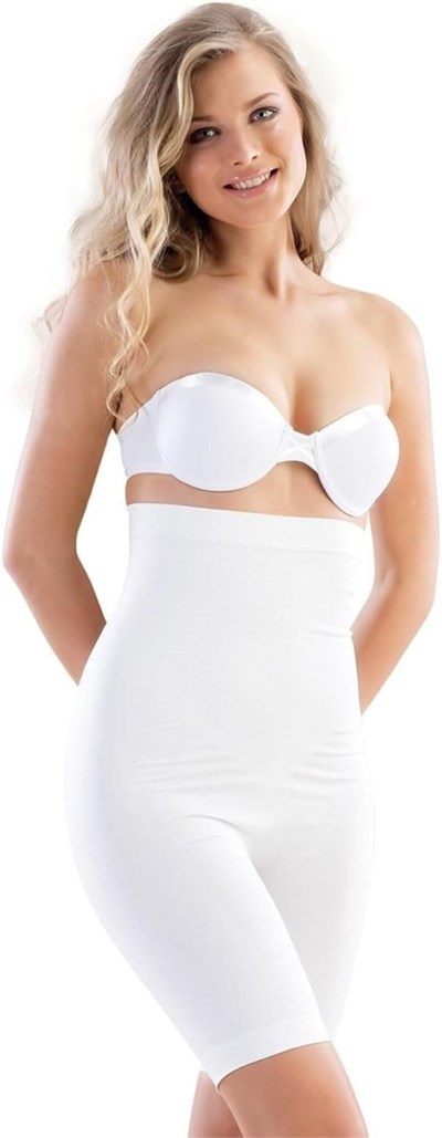 Kadın Beyaz Hamile Lohusa Yüksek Bel Uzun Paçalı Toparlayıcı Boxer Korse, S, TYC00241849784-869SL00019973