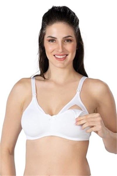Kadın Beyaz Modal Cotton Emzirme Sütyeni