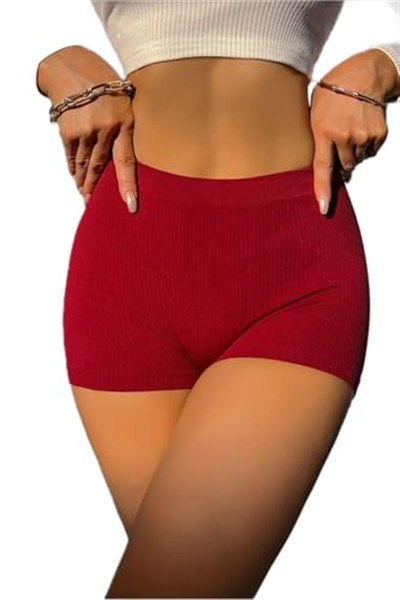 Kadın Bordo Kaşkorse Kumaş Boxer Şort