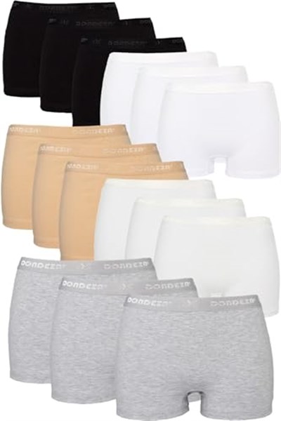Kadın Boxer, 15li Paket, Karışık Renk, XL Beden