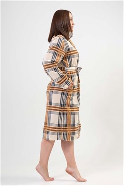 Kadın Büyük Beden Brown Polar Sabahlık 201035-0063