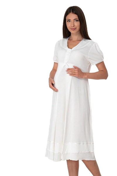 Kadın Ekru Hamile Lohusa Gecelik, 2XL, TYCGWK73BN171014357530353-86D0018318138