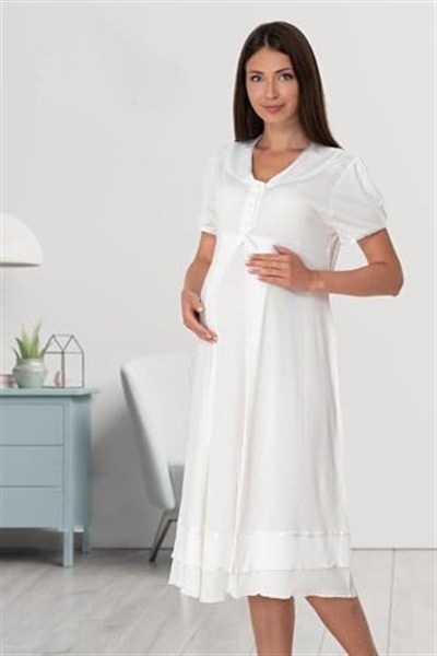 Kadın Ekru Hamile Lohusa Gecelik, 2XL, TYCGWK73BN171014357530353-86D0018318138