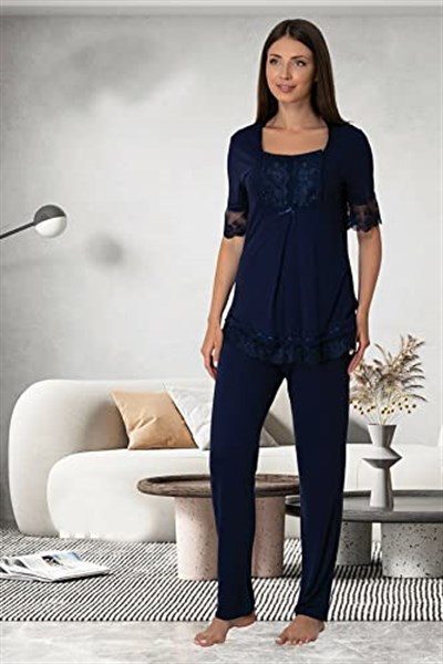 Kadın Ekru Hamile Lohusa Pijama Takımı (Ekru / 2XL)