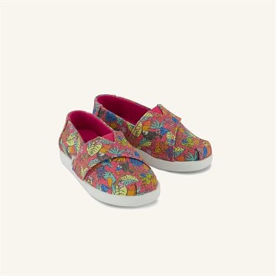 Kadın Espadril 10022120 Toms ALPARGATA Fuchsia Birds of Paradise Print