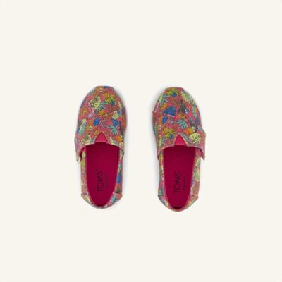 Kadın Espadril 10022120 Toms ALPARGATA Fuchsia Birds of Paradise Print