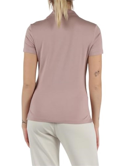 Kadın Gold İşlemeli EA7 Logolu Polo Yaka Kısa Kollu Pembe Polo Yaka T-Shirt 7W000266 AF12500-U4079