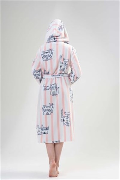 Kadın Kapüşonlu Polar Pink Sabahlık 203184-0221