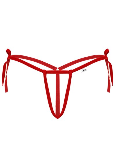 Kadın Kırmızı Iç Çamaşırı Fantezi Iç Giyim Ağı Açık Halkalı Fantazi G String