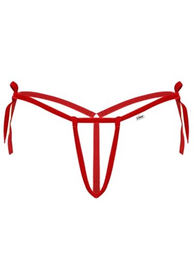 Kadın Kırmızı Iç Çamaşırı Fantezi Iç Giyim Ağı Açık Halkalı Fantazi G String