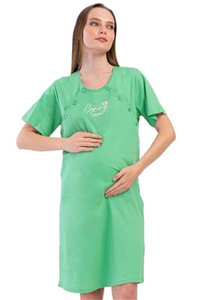 Kadın Kısa Kol Lohusa Yeşil Tunik C5T3N1O804 - Bedenler: XX-Large, XL