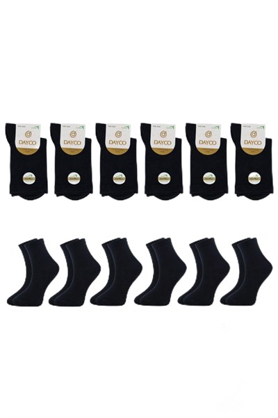 Kadın Lacivert Burnu Dikişsiz Premium Bambu Çorap 6lı