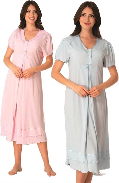 Kadın Pembe Hamile Lohusa Gecelik, L, EFW8023EF-89C0018316162