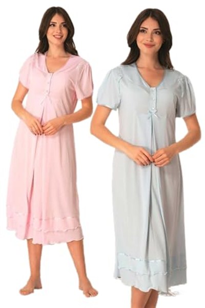 Kadın Pembe Hamile Lohusa Gecelik, M, EFW8023EF-869BST0011144