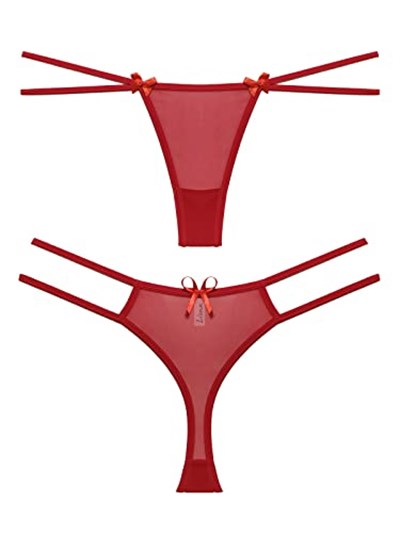 Kadın Seksi Iç Çamaşırı Transparan Yarım Kırmızı Fantezi Külot