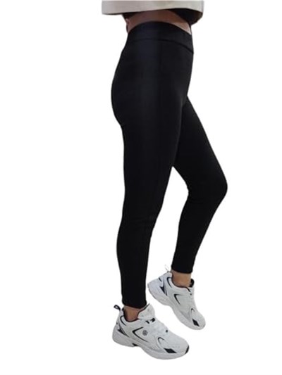 Kadın Siyah Kışlık Toparlayıcı Normal Bel Çelik Örme Tayt 10122022K