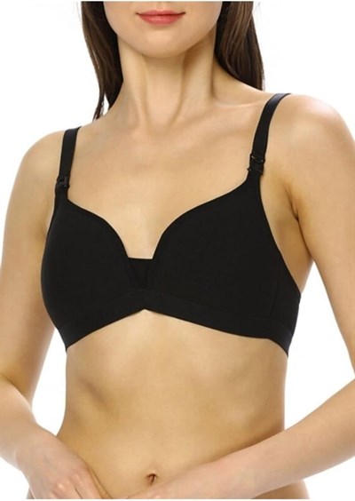 Kadın Siyah Yumuşak Kaplı Emzirme Sütyeni (Siyah / 90B)-SL2245-869804SL23128