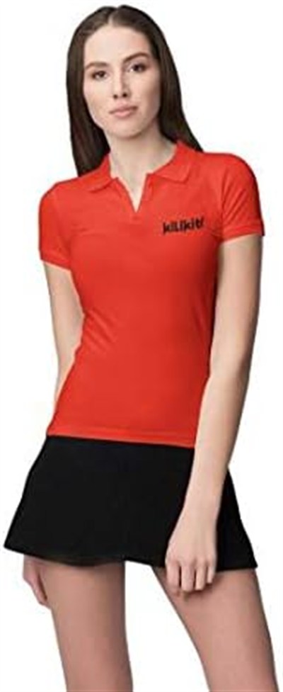 Kadın Spor T-Shirt Polo Yaka Kırmızı