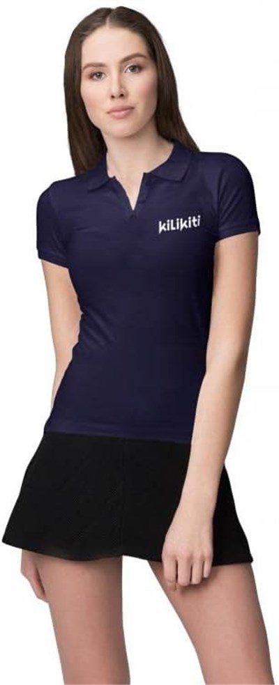 Kadın Spor T-Shirt Polo Yaka Lacivert