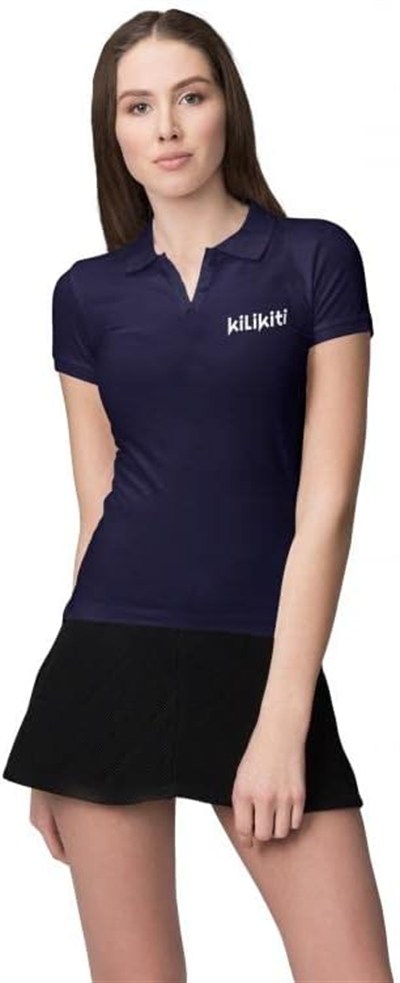 Kadın Spor T-Shirt Polo Yaka Lacivert