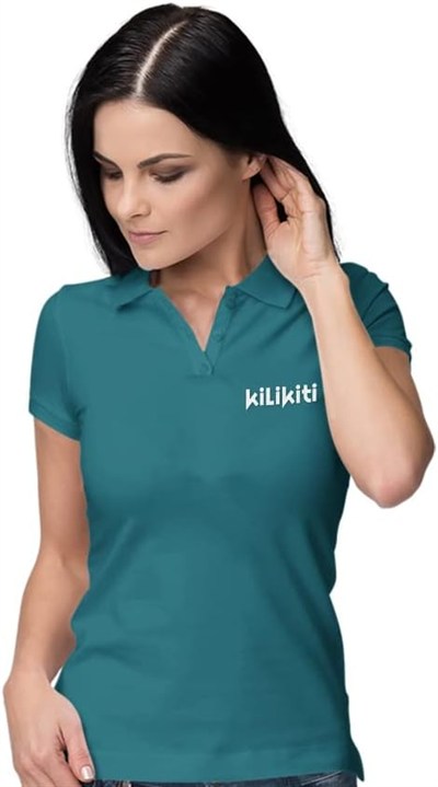 Kadın Spor T-Shirt Polo Yaka Petrol Yeşili