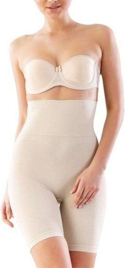Kadın Ten Rengi Duble Yüksek Bel Soft Pantolon Altı Paçalı Korse, 3XL, TYC00241849827-869SL00020773