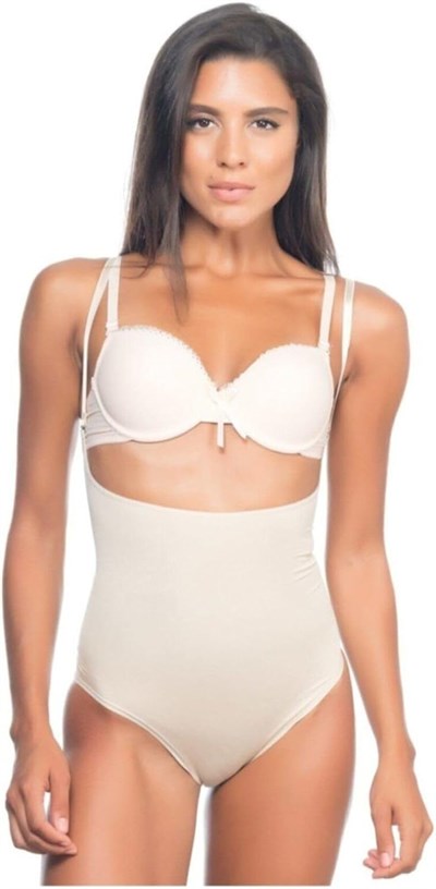Kadın Ten Rengi Toparlayıcı Göğsü Açık Body Slip Korse