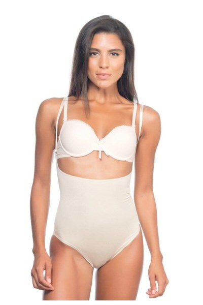 Kadın Ten Rengi Toparlayıcı Göğsü Açık Body Slip Korse