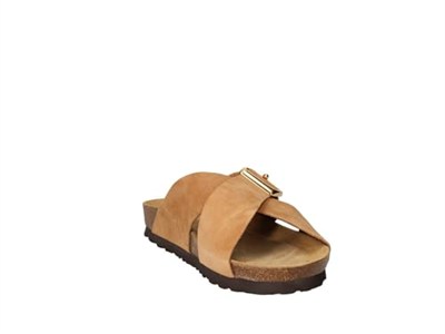Kadın Terlik 17B3 Frau VELOUR-S SUEDE CROSSOVER-STRAP SLIDERS
