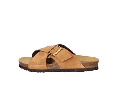 Kadın Terlik 17B3 Frau VELOUR-S SUEDE CROSSOVER-STRAP SLIDERS