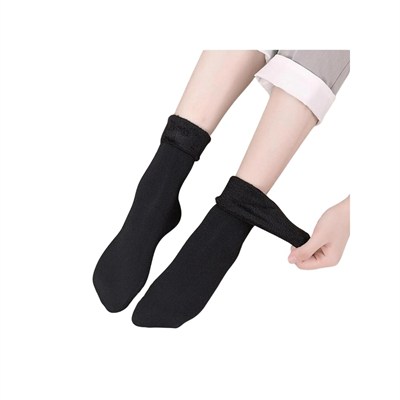 Kadın Termal Çorap, Siyah, İçi Peluşlu Polar, Kalın Kışlık,%80 Polyester%20 Elastan, 35-39 Numara