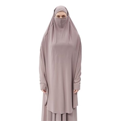 Kadın Tesettür Medine İpeği Çarşaf Takımı Peçeli Sufle ve Etek - Seçenekler: S-M, L-XL