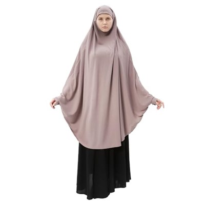 Kadın Tesettür Medine İpeği Çarşaf Üstü Peçeli Sufle Hijab