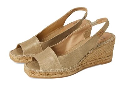 Kadın Toms Sandalet Fiore Toni Pons Wedge In Dyed Jute Platinum