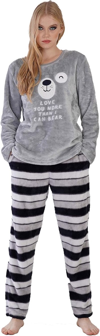 Kadın Uzun Kol Normal Beden Pijama Takım
