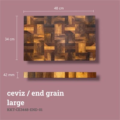 Kaf Ahşap Kesme Tahtası Ceviz (End Grain) - L
