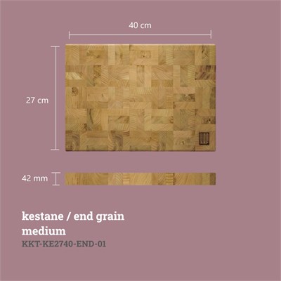 Kaf Ahşap Kesme Tahtası Kestane (End Grain) - M