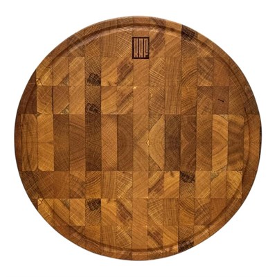 Kaf Ahşap Kesme Tahtası Meşe Daire (End Grain) - XL