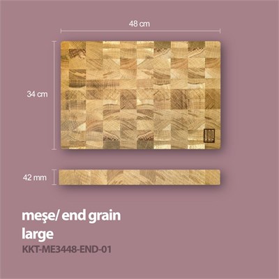 Kaf Ahşap Kesme Tahtası Meşe (End Grain) - L