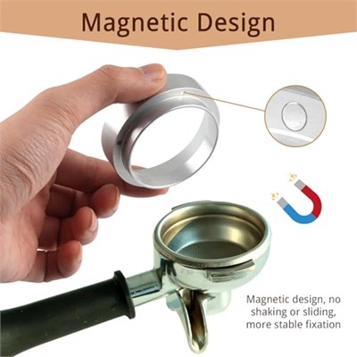 Kahve dozaj halkası 51 mm, manyetik dozaj hunisi, alüminyum espresso hunisi, dolum hunisi için kahve dozaj halkası, demleme kabı, süzgeç aksesuarı, kahve tozu tam dolum
