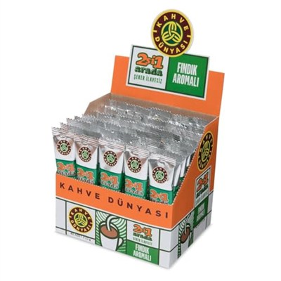 Kahve Dünyası 2Si 1 Arada Fındık Aromalı Hazır Kahve 40lı Paket (12 Gr x 40 Adet)