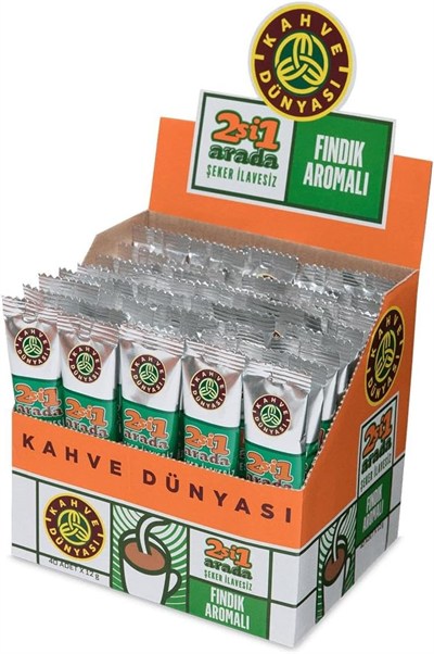 Kahve Dünyası 2Si 1 Arada Fındık Aromalı Hazır Kahve 40lı Paket (12 Gr x 40 Adet)