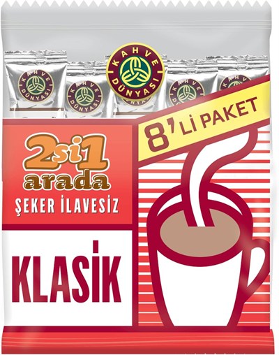 Kahve Dünyası 2si 1 Arada Klasik Hazır Kahve 8li Paket