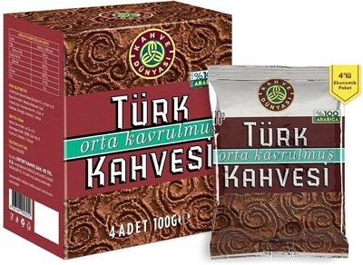 KAHVE DUNYASI 4lü Orta Kavrulmuş 100g Türk Kahvesi