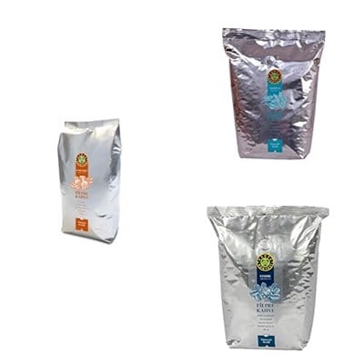 KAHVE DUNYASI Dünyası Aromalı Filtre Öğütülmemiş Çekirdek Deneme Paketi (1 Kg Vanilya,1 Kg Fındık,1kg Karamel)
