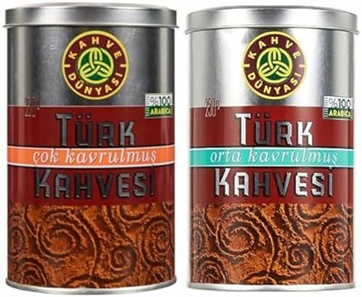 KAHVE DUNYASI Dünyası Çok Kavrulmuş Türk si 250gr ve Dünyası Orta Kavrulmuş Türk si 250 Gr