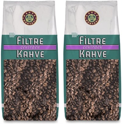 KAHVE DUNYASI Dünyası Filtre Kavrulmuş Çekirdek 2 Adet 1 kg
