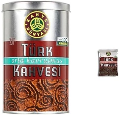 KAHVE DUNYASI Dünyası Orta Kavrulmuş Türk si 250 Gr & Çok Kavrulmuş Türk si 100 Gr