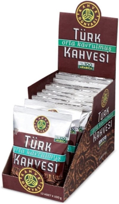 Kahve Dunyasi Kahve Dünyası Orta Kavrulmuş Türk Kahvesi 100 Gr - 12Li
